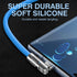 Recyphi Chubby Gamer USB to C Fast Charge Cable - 180° Rotating, LED, Durable Rubber, Flexible Rotary Connector for