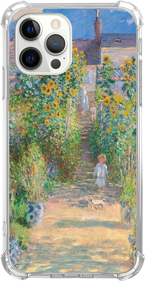 iPhone 14 Pro Claude Monet Sunflower Art Case, Trendy TPU Bumper Cover for Men, Women, Girls, Boys - Impressionism