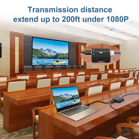 VPFET Cat6 200Ft 1080p 3D HDMI Extender Over Single Ethernet up to Repeater Balun Transmitter Receiver Power on Cat