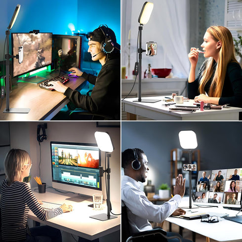 Video Conference Lighting, 180 LED Light with 3 Color & 5 Brightness for Online Meetings