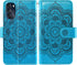 Asuwish Wallet Case for Motorola Moto G 5G 2022 - Blue Flower Leather Flip with Tempered Glass Screen Protector,