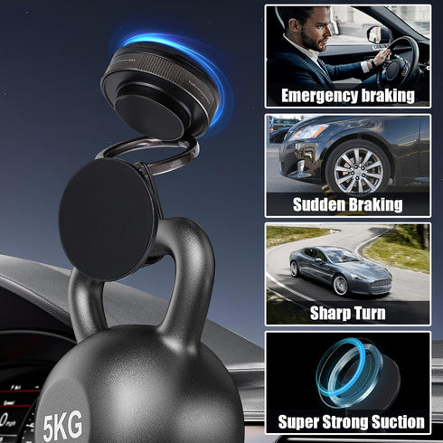 Wogomz 360 Vacuum Suction Magnetic Phone Holder, Foldable Retractable Car Cell Phone Holder with Suction Cup