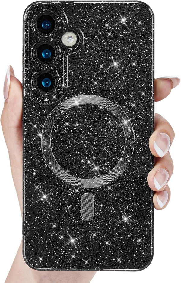 Glitter Case for Samsung Galaxy S22 - Magnetic Compatible with Magsafe, Sparkly Bling Sparkle Girly Cute Cases for