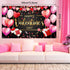 Sumind Happy Valentine‘s Day Banner 73''x43'' Heart Photography Backdrop for Valentines Day Party Decorations