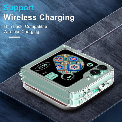 Samsung Galaxy Z Flip7 FE Case, Clear Anti Yellowing Phone Cover with Lanyard Wrist Strap for Ultra-Thin Protection
