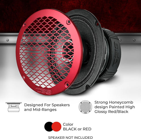 DS18 PRO-GRILL6MS/BK 6.5" Slim Metal Mesh Speaker Grill - Universal Fit Protective Cover for 6.5 Inch Speakers