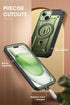 SUPCASE for iPhone 15 Case with Stand, Built-in Screen Protector & Belt Clip, Military-Grade Magnetic Phone Case