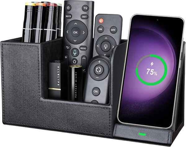 10W Fast Wireless Charger Desk Organizer, Charging Station for Samsung Galaxy S23/S22/S21/Note 20/Note 10/iPhone 14/14