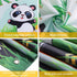 Cartoon Panda Birthday Decorations, Panda Backdrop for Party Supplies, Green Bamboo Background for Kids Birthday Party