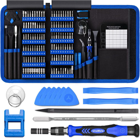 Unamela Precision Screwdriver Set, 139 in 1 Computer Repair Tool Kit, Magnetic Screwdriver Kit with 120 Bits Compatible