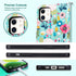 ULAK Compatible with iPhone 12/12 Pro Wallet Case, RFID Blocking PU Leather with Card Holder, Kickstand, Mint Flower
