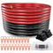 4 Gauge Wire (25ft Each - Black/Red) Copper Clad Aluminum CCA, 100A ANL Fuse Holder, 10pcs Lugs Terminal Connectors and