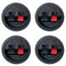 Round Speaker Terminal Cup, 4PCS Round Express Spring Clip Double Binding Post for Car Subwoofer
