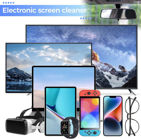 Non-Drip Touchscreen TV Screen Cleaner Spray with Wipe Cloth for LCD LED Dis, Laptop, Phone, Tablet (200 ml/6.7oz)