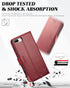 TUCCH Wallet Case for iPhone 8 Plus/7 Plus, Dark Red Magnetic Closure with Card Slots Money Pouch, Stand PU Leather