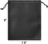 BCP 3pcs 7.5x9 Black Color PU Leather Double Drawstring Protection Headphone Pouch Bag