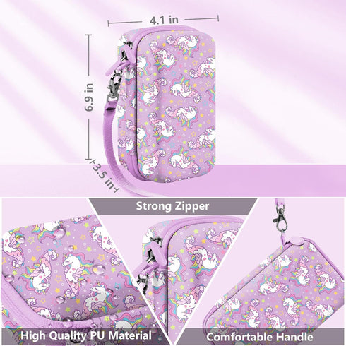 Leayjeen Waterproof Camera Case for Agoigo/Yoophane/DEKER, Underwater HD Kids Toy Digital Camera, Purple Unicorn