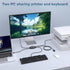 Lecnvuo 2 2 2 2 2 2 USB Switch in Out, USB Switcher Computers Sharing Keyboard and Mouse Printer Scanner Webcam