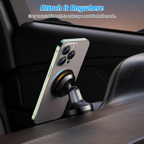 WixGear Magnetic Phone Holder for Car - Magnetic Dash Mount with 90-Degree Tilt, 360-Degree Rotation - Compatible with