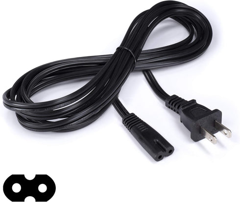 THE CIMPLE CO Figure 8 Power Cord (2 Prong) with Copper Wire Core, Non Polarized for Satellite, CATV, Game Systems, 8