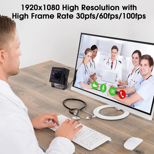 SVPRO 1080P 180 USB PC Webcam Wide Angle Fisheye Degree, High Resolution Industrial USB Camera for HD Security