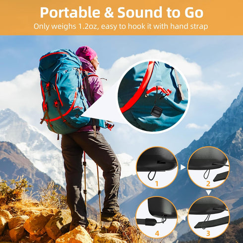 2Pack Portable Mini Bluetooth Speaker, Tiny Wireless Speaker for Shower, Room, Bike, Rechargeable Battery, Built-in