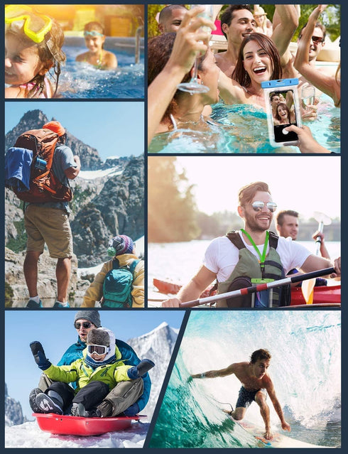 Universal Waterproof Phone Pouch, 4 Pack IPX8 Lanyard Case Compatible with iPhone 15 14 13 12 11 Pro Max