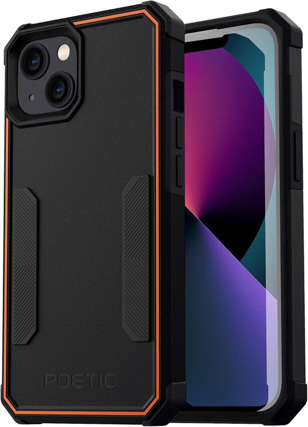 Poetic Neon Series Case for iPhone 13, Dual Layer Heavy Duty Slim Shockproof Protective Case, Black