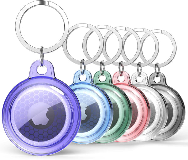 6 Pack Airtag Holder, Waterproof Air Tag Case with Keychain, Shockproof & Dustproof Holders for Dog Collar, Luggage
