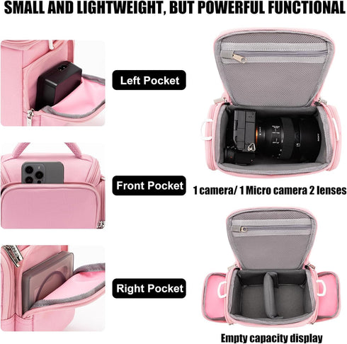 Waterproof(1.0 CADeN Compact Camera Shoulder Crossbody Bag Case Compatible for Nikon, Canon, Sony SLR/DSLR Mirrorless