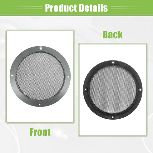 ACROPIX Universal Speaker Grills Cover Mesh Round 4" 6.5" - Pack of 4, Iron Gray, Audio Speaker Subwoofer Protector
