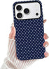 Aleviker 17 2-Layer Case for iPhone Pro Max, Glossy Hybrid Hard Shell, Aesthetic Scratch Resistant Cover, Navy Blue