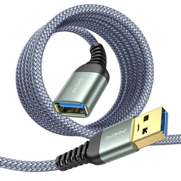 AINOPE 16FT USB 3.0 Extension Cable Type A Male to Female, High Data Transfer for USB Keyboard & Flash Drive.
