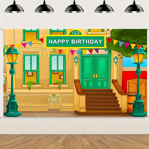 Generic Photography Background Crayon Stationery 1st Birthday Backdrop Street House Baby Shower Background