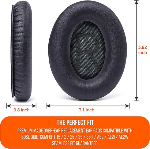 Ear Pads Cushions Replacement for Bose QC35 & QC35ii Headphones, Softer Leather, Luxurious Memory Foam Earpads.