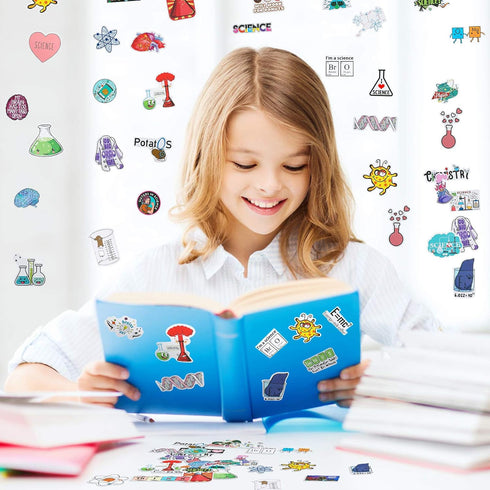 Zonon 200 Pcs Science Stickers for Students, Kids, Chemistry Biology Physics Stickers, Classroom Decor Decals