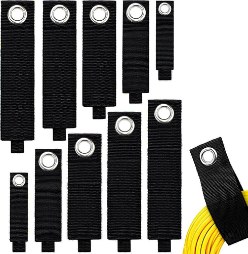 10 Pack Extension Cord Holder Organizer Heavy-Duty Hook and Loop Storage Strap for Hanging Cables, Hoses, Ropes, Tools