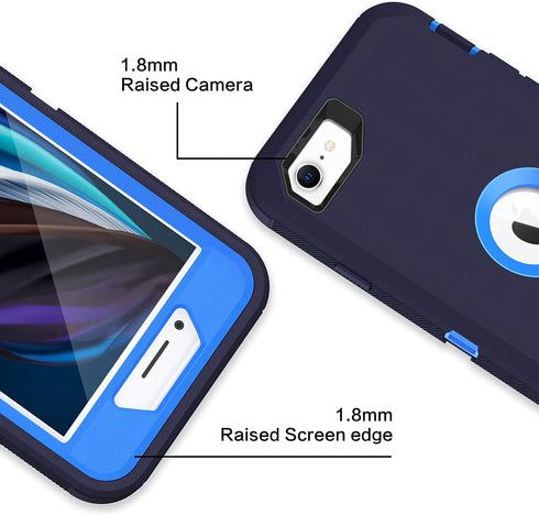MXX Case Designed for iPhone SE 2020/SE 2022 - Heavy Duty Protective Case with Screen Protector and Belt Clip