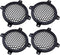 SING F LTD 4 Inch Black Circle Car Speaker Grill Cover - Pack of 4, Plastic Mesh Protective Case for Subwoofer