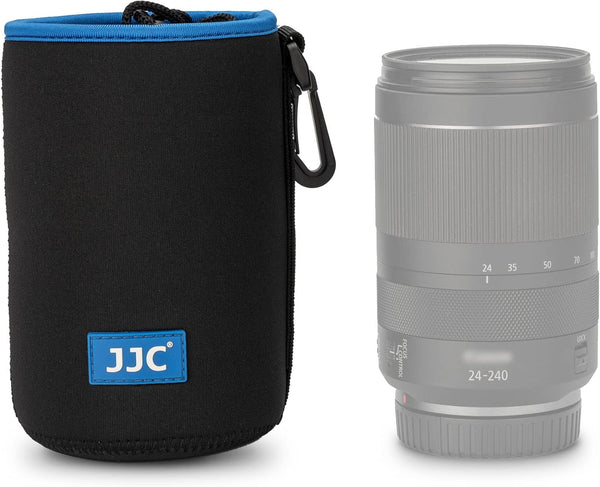 JJC Drawstring Neoprene Camera Lens Pouch Case, Protective Bag for Mirrorless Lenses Up to 3.5 x 6.7 for Canon EF