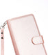 Jaorty Wallet Case for iPhone 12 Pro, 9 Card Slots, Wrist Strap, Zipper Cash Pocket, Magnetic Leather Cover, Rosegold