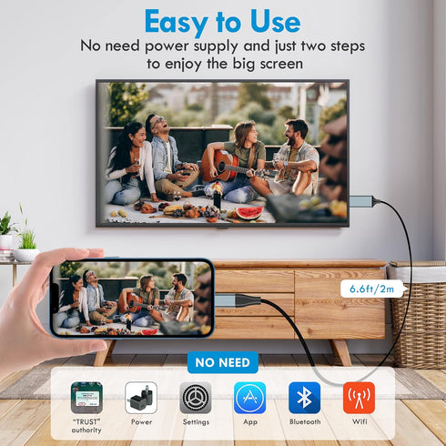 Lightning to HDMI Adapter • HDMI Cable for iPhone to TV • Compatible with iPhone 14, 13, 12, 11 with 1080P HD Display