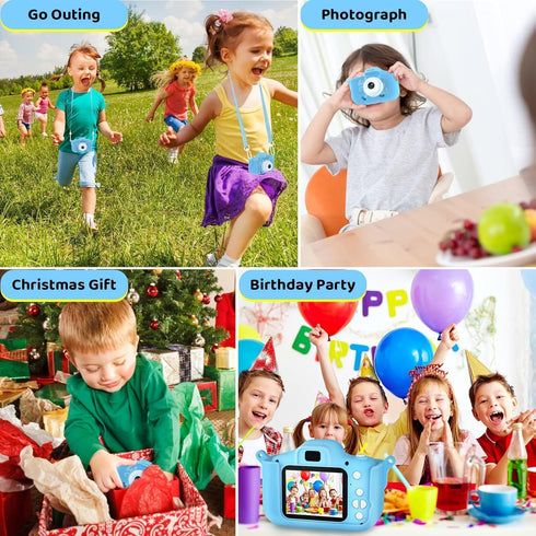 Kids Camera, Upgrade HD Digital Camera for Toddlers, 32GB SD Card & Silicone Cover (Blue)