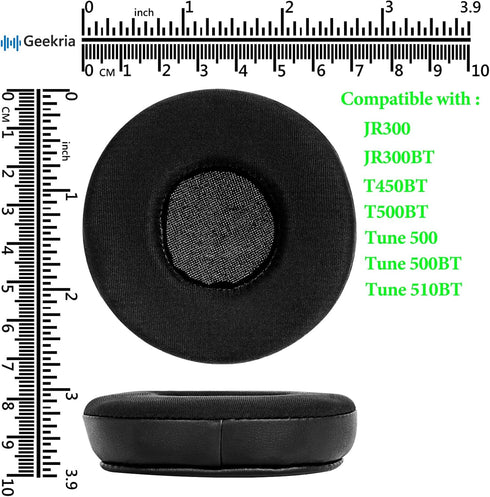 Geekria Sport Cooling-Gel Replacement Ear Pads for JBL JR300, JR300BT, T450BT, T500BT Headphones (Black)