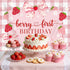 1st 7x5ft Berry First Birthday Backdrop for Girl Pink Bowknot Strawberry Photography Background Sweet One Birthday