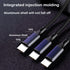 GELRHONR 3 in 1 USB C Splitter Cable, 5A Fast Charge, 3 Type-C Male, 1.2m Nylon Braided, Compatible with Mobile/Android.