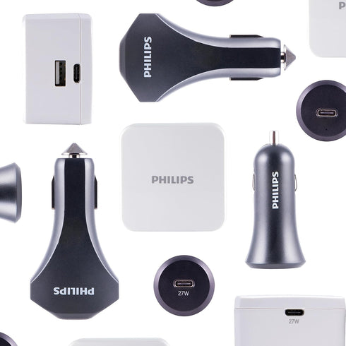 Philips 60W USB-C Laptop/Phone/Tablet Car Charger, Power Delivery for Type C Devices, Great for Travel DLP2759Q/37