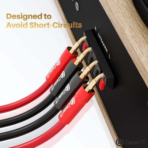 GEARit Flex Pin Banana Plugs - Speaker Wire Connector Pin Plug Type (6 Pairs, 12 Pieces), 24K Gold Plated Insulated for