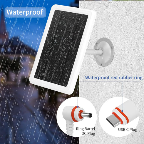 Solar Panel for Ring Camera, Compatible with Ring Stick Up Cam, Stick Up Cam Pro, Ring Spotlight Cam, Spotlight Cam