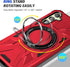 Galaxy A15 5G Phone Case with Screen Protector+360°Ring Holder Stand+Camera Lens Protector,Dual Layer Protective Sturdy Magnetic Heavy Duty Protection TPU Hard PC Cover,Red